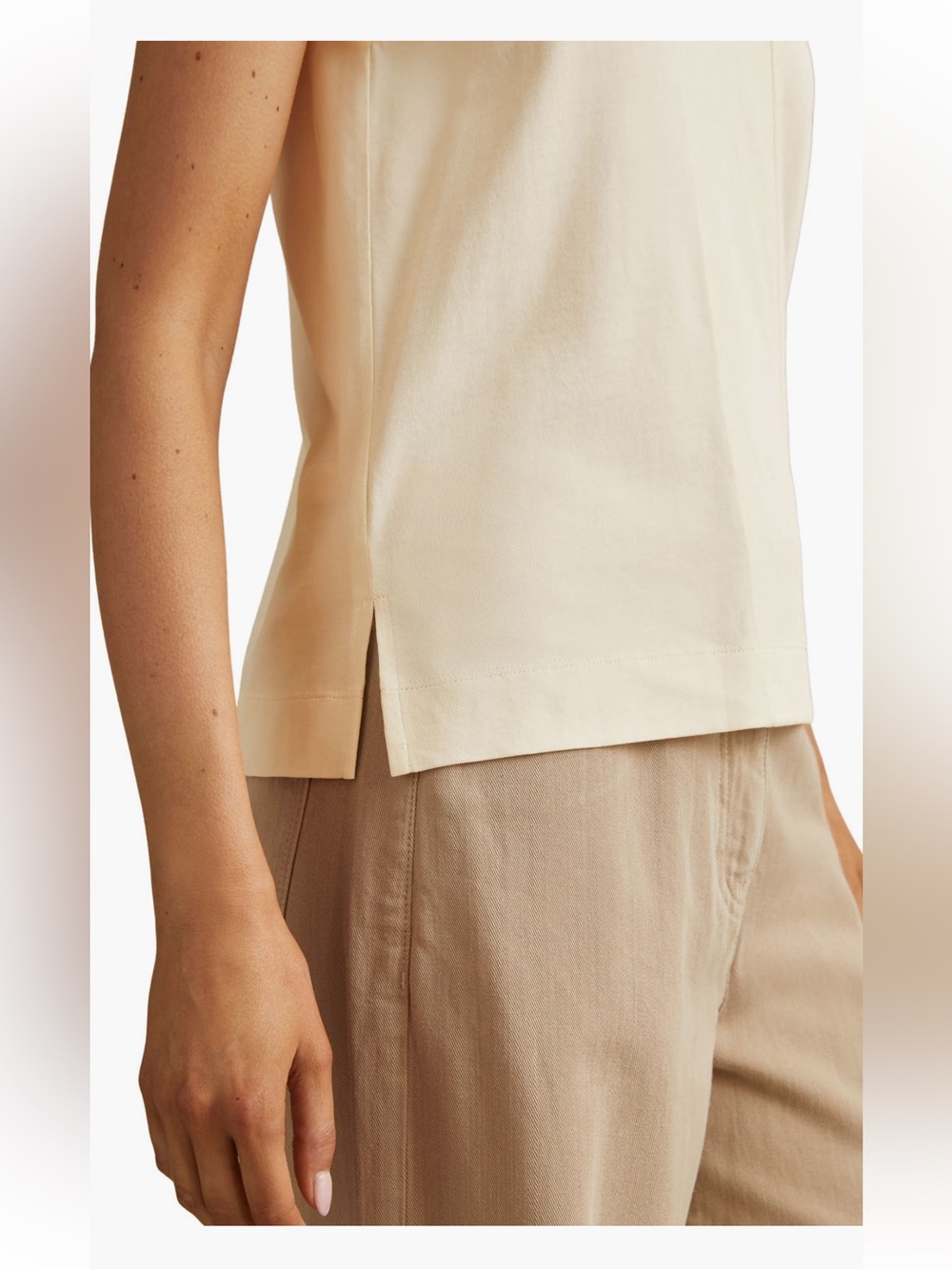 Reiss Mira Sleeveless Top Ivory tank blouse shirt large NWT - Picture 4 of 4